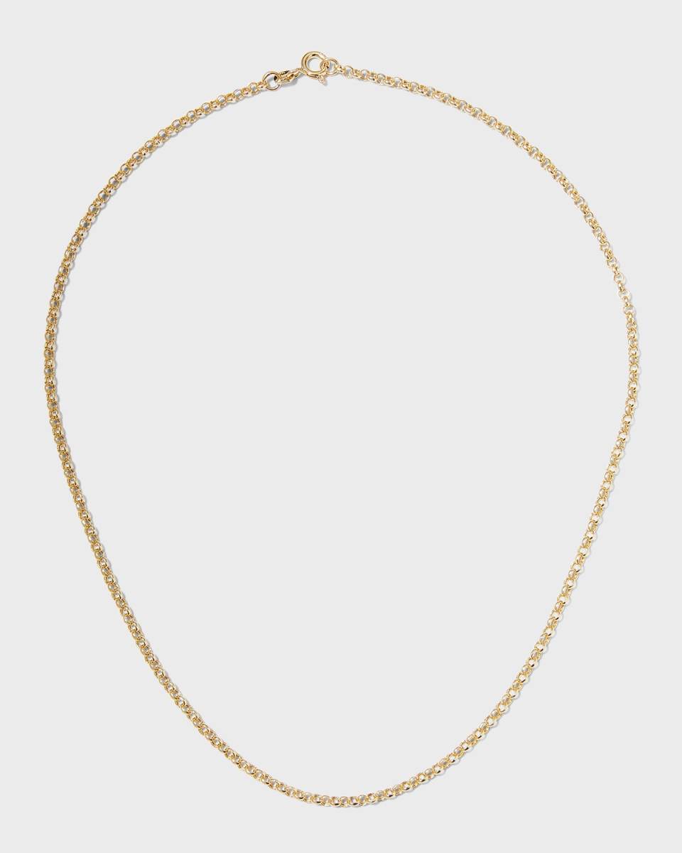 14K Yellow Gold Rolo Chain Necklace, 16"L